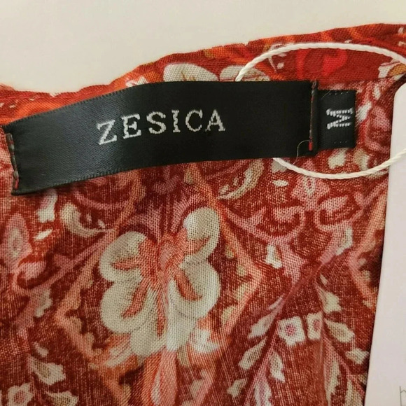 Zesica V Neck Dress Wrap Summer Boho Mini Print Dress Beach Casual Floral Size S - Picture 6 of 12